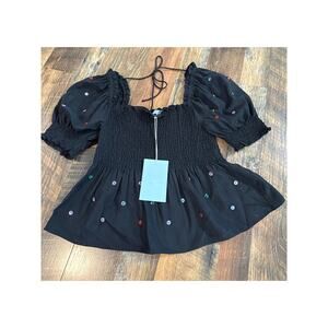 NWT Hill House Home Jewel Jammie Top Black Size Small Tuckernuck